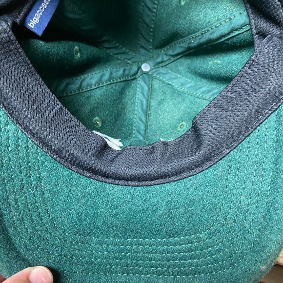 Retro Green “1825” Wool Blend Strap Back Baseball Hat Cap MINTY OS - Picture 2 of 6